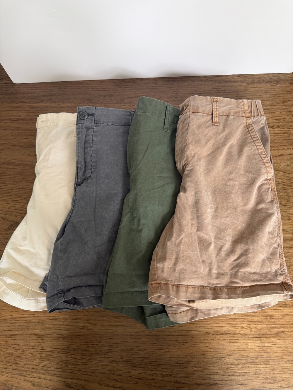Casual Chino Shorts Bundle in Beige, Olive, Gray, and Cream